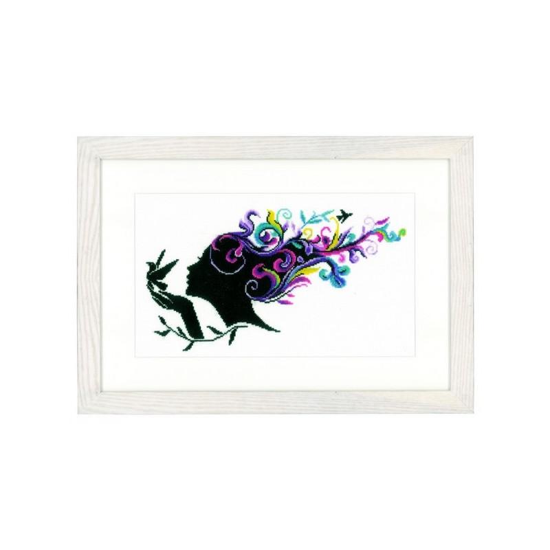 Набор для вышивания крестиком Lanarte PN-0144519 Lady with Flowers her Hair (12253)