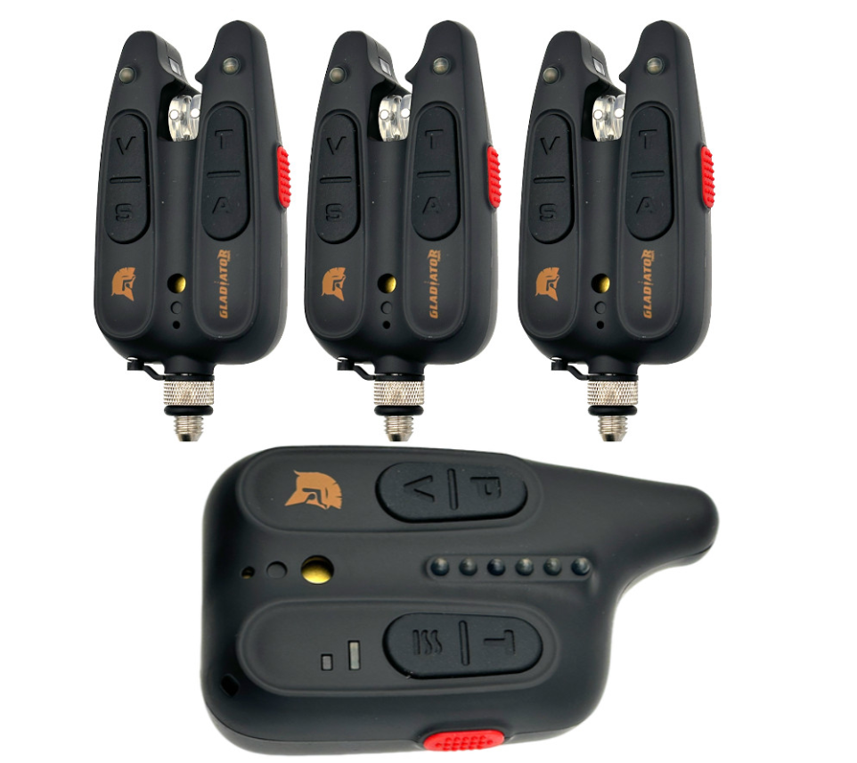 Набор сигнализаторов поклевки Gladiator BL1518 3+1 с пейджером и Bluetooth в кейсе Black (BL15183)