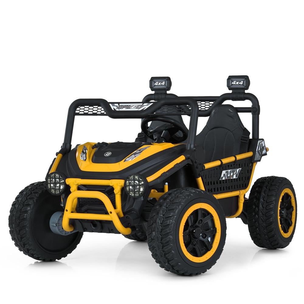 Детский электромобиль двухместный Bambi Jeep M 6208EBLR 4W Желтый