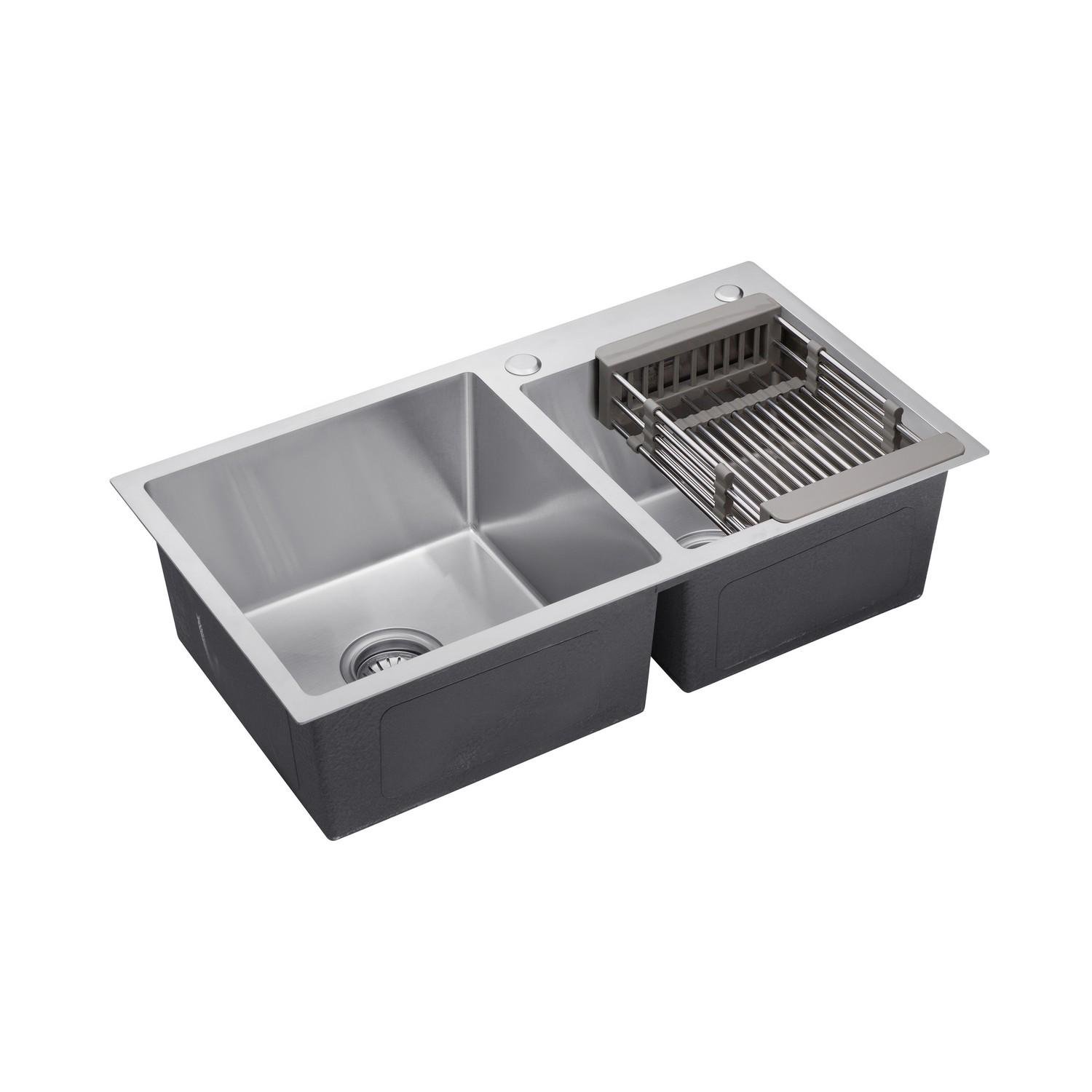 Мойка кухонная Kroner CV022805 прямоугольная из нержавеющей стали 780x430 мм (136408) - фото 5