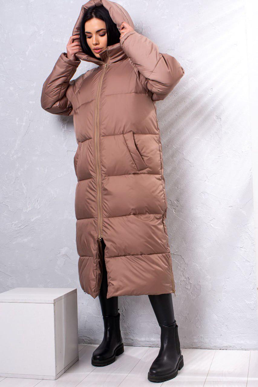 Пуховик Kimberly р. 46-48 Світло-коричневий (010-гр) - фото 4