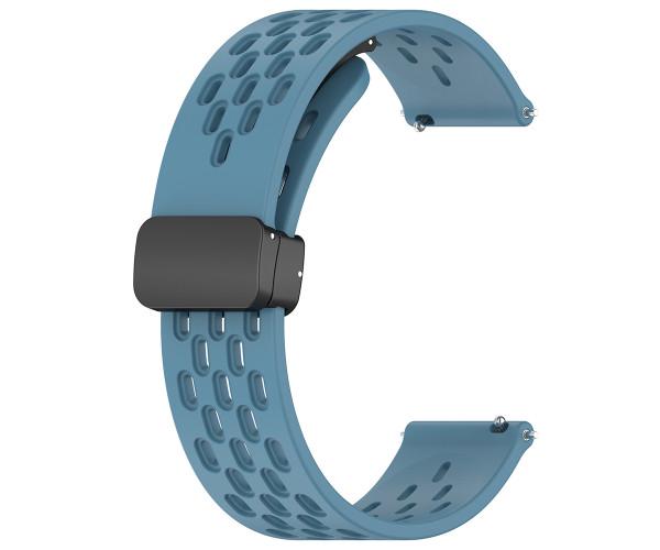 Ремешок Silicone Net для Samsung Galaxy Watch 7 с магнитной застежкой 20 мм Серо-голубой