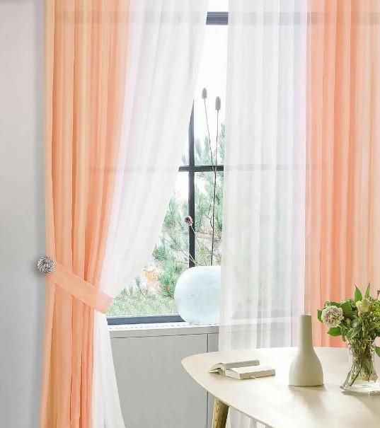 Шторы шифон 3x2,7 м 2 шт. Персиковый (006/017дк) Шторы шифон 3x2,7 м 2 шт. Персиковый (006/017дк)