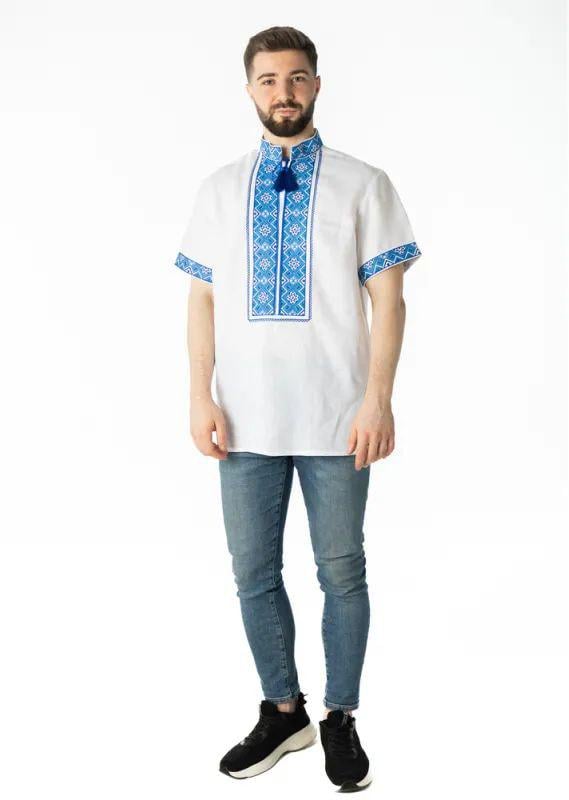 Вышиванка мужская р. 54 Белый (268) - фото 2