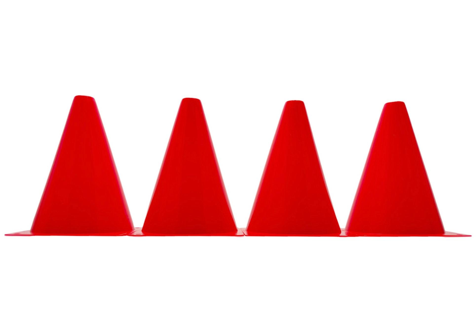 Набор конусы-фишки спортивные EasyFit 4 шт. 17 см Красный (EF-16789-4R)