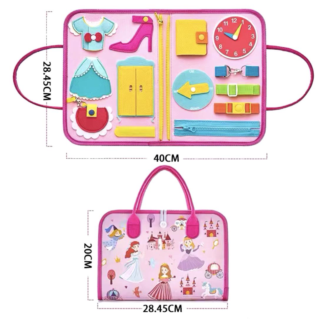 Папка-бизиборд фетровая развивающая игра по методике Монтессори Розовый (2662972817) - фото 2 Папка-бизиборд фетровая развивающая игра по методике Монтессори Розовый (2662972817) - фото 2