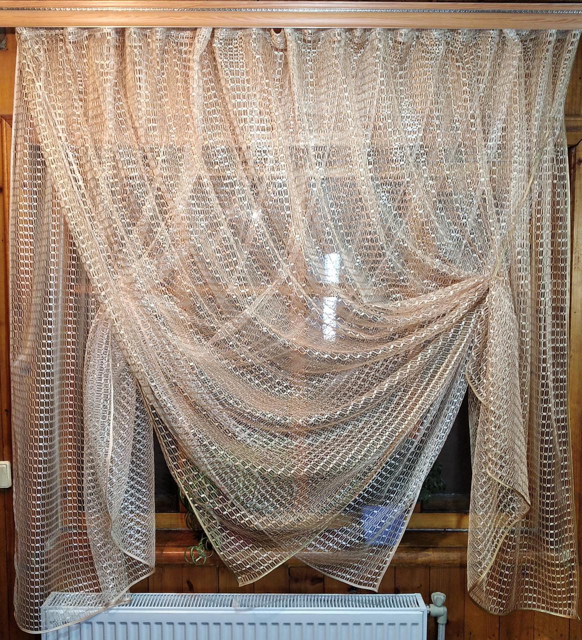 Тюль Дина Мокко/Молочный (963732206) - фото 4