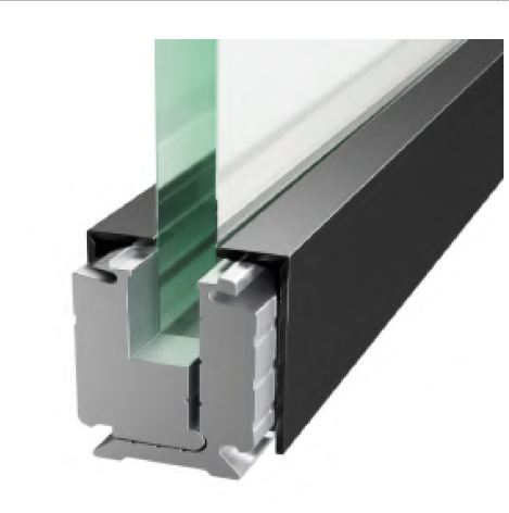 Профиль для стекла S-Mix КР-40 зажимной клеммный Черный