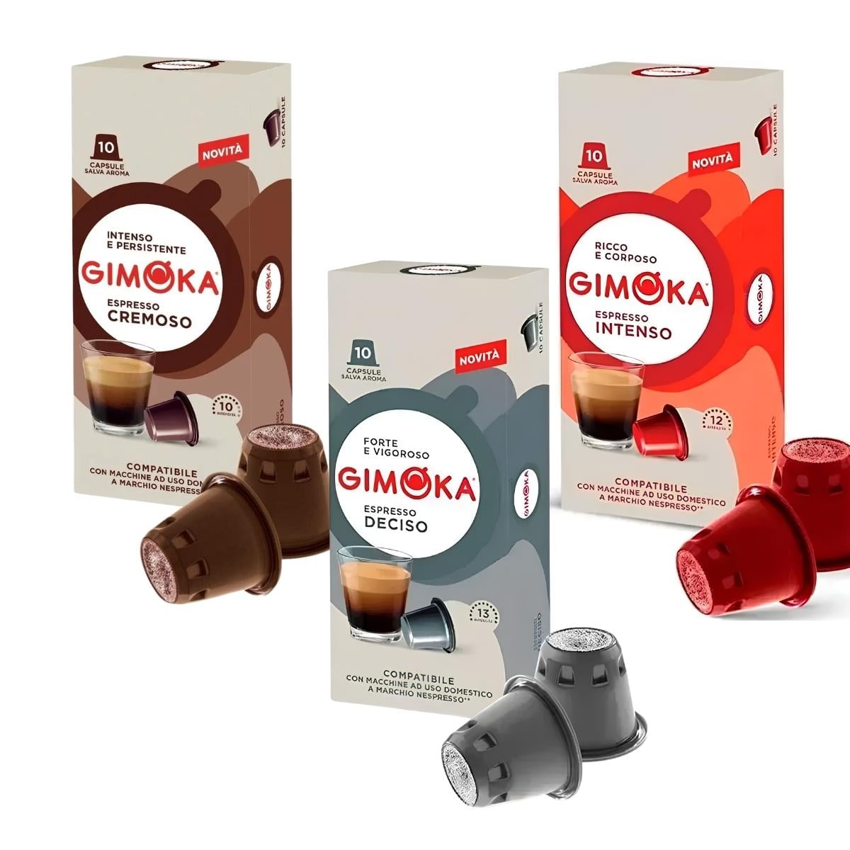Набір кави в капсулах 3 види Nespresso Gimoka Італійська класика 30 шт. (setgim1)