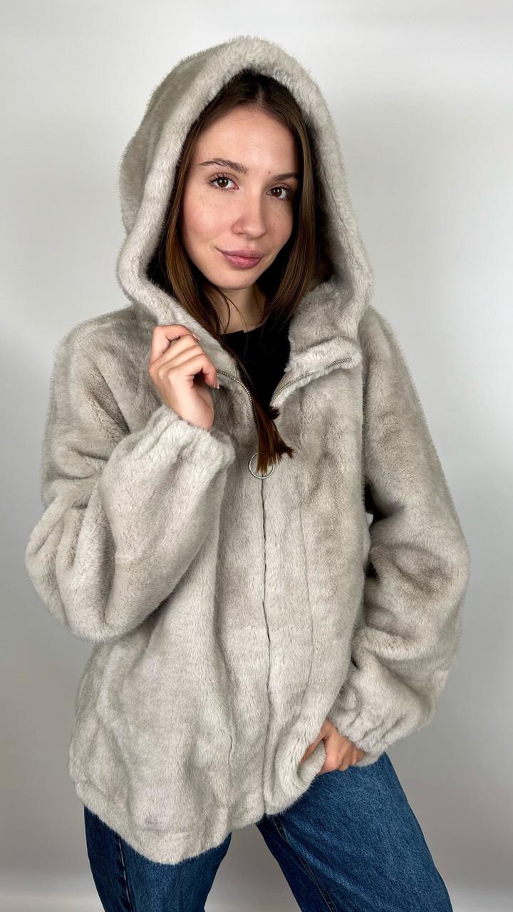 Шуба женская из эко-меха 8885-01 M Черный - фото 8