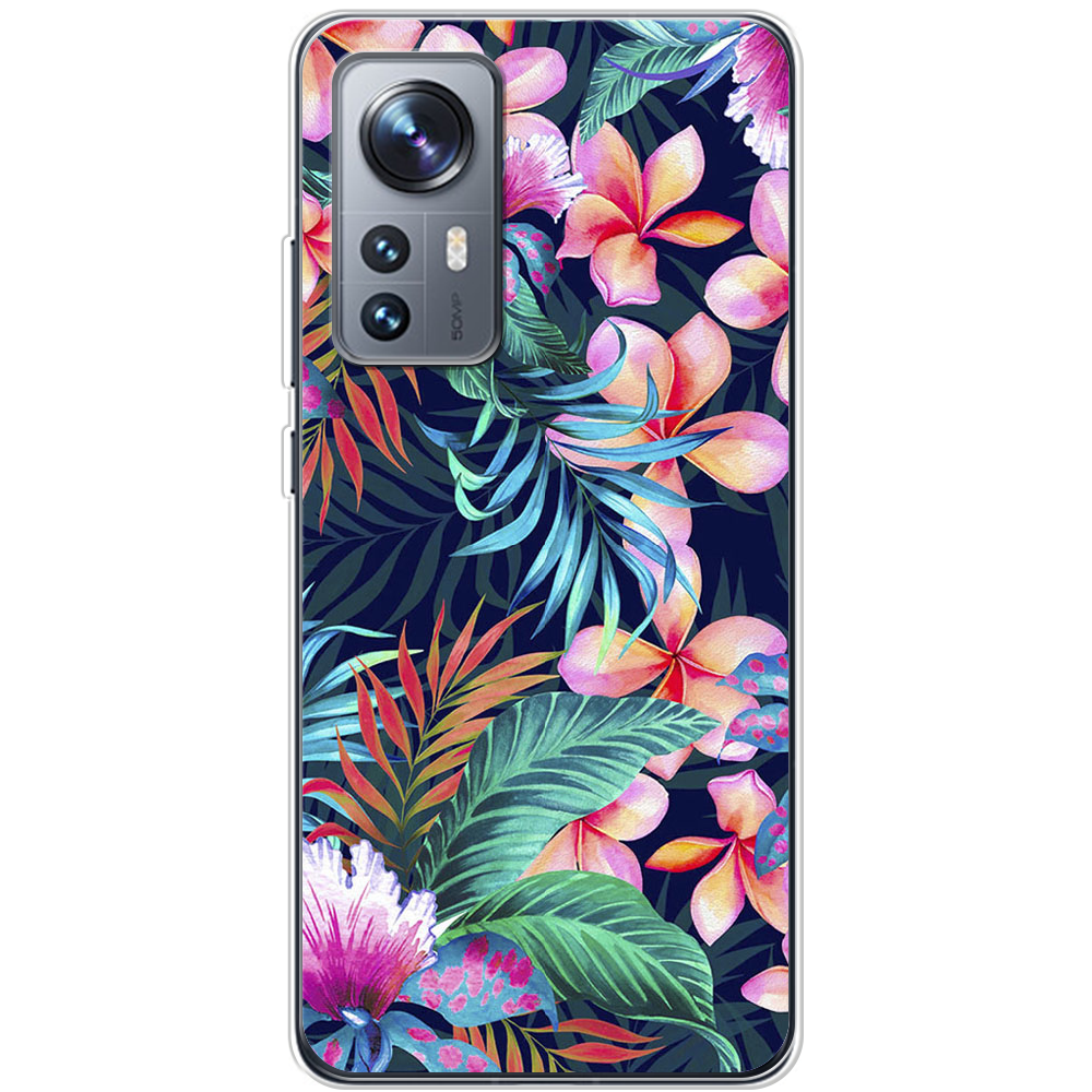 Чехол BoxFace Xiaomi 12 / 12X flowers in the tropics Прозрачный силикон (44529-up1971-44529)