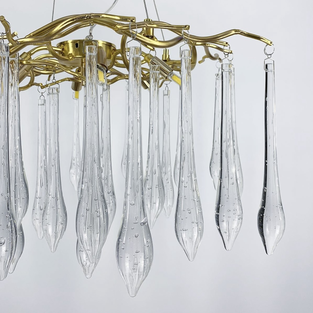 Люстра розкішна з скляними підвісами Ø 80 см (MD 5011 GD) - фото 5 Люстра розкішна з скляними підвісами Ø 80 см (MD 5011 GD) - фото 5