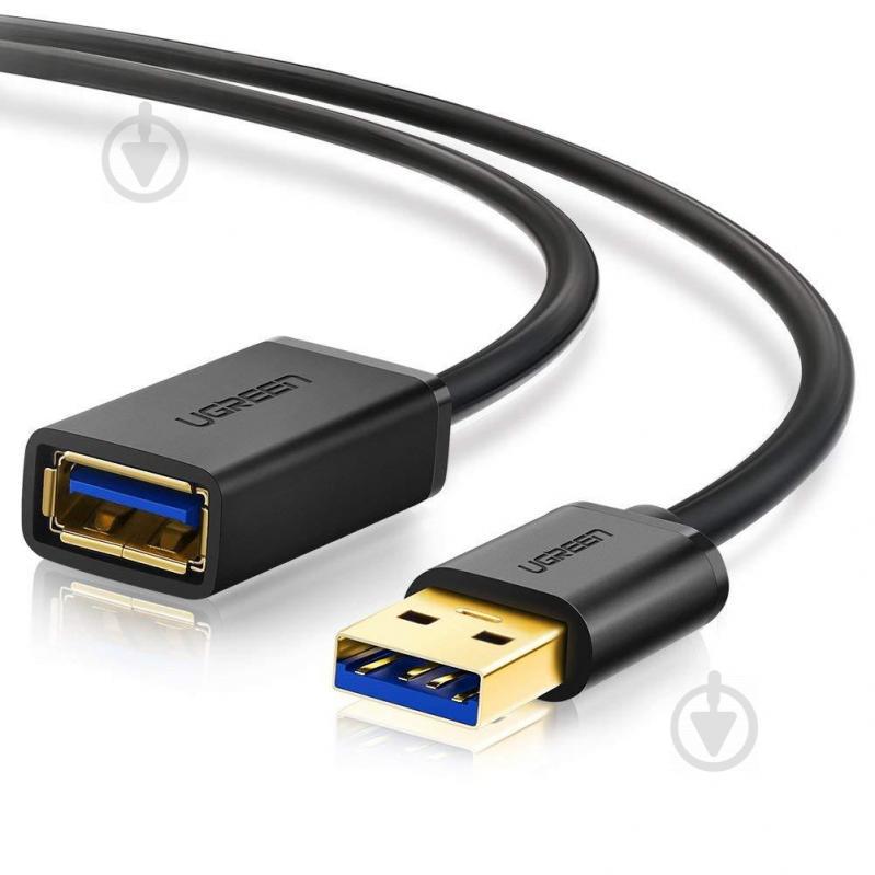 USB кабель удлинитель Ugreen USB 3.0 US129 AM / AF штекер - гнездо 1 м Черный (10368)