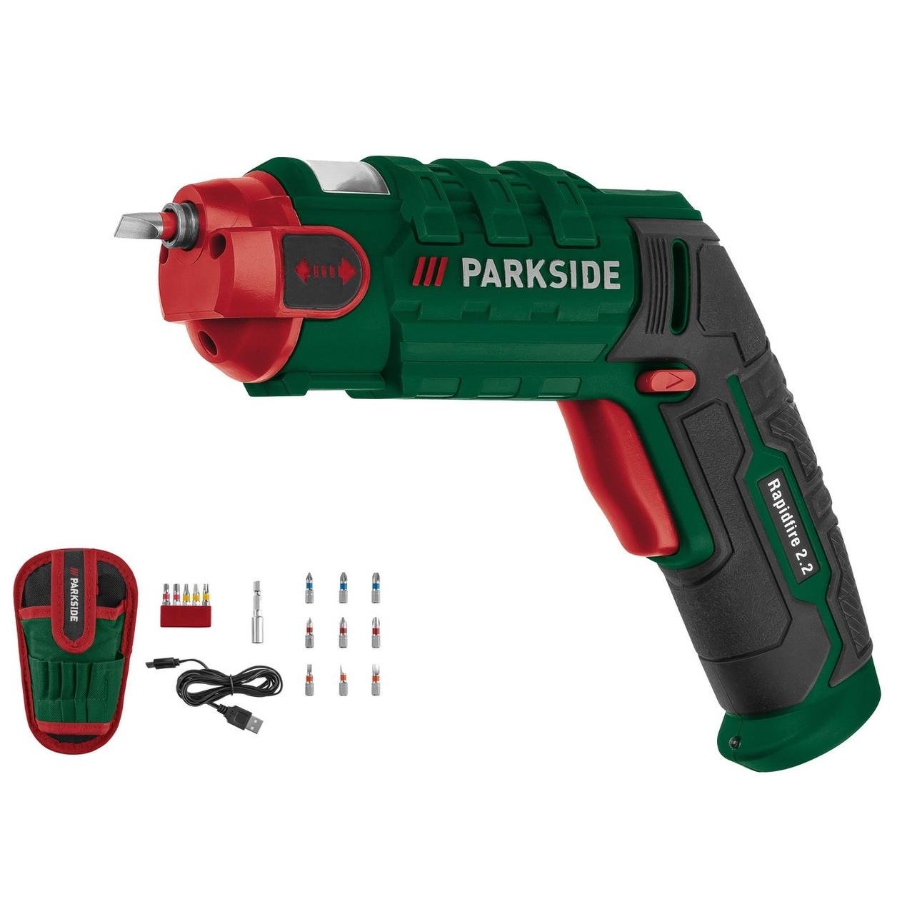 Викрутка акумуляторна PARKSIDE Rapidfire 2,2 4 V зі змінними насадками (2186062405)