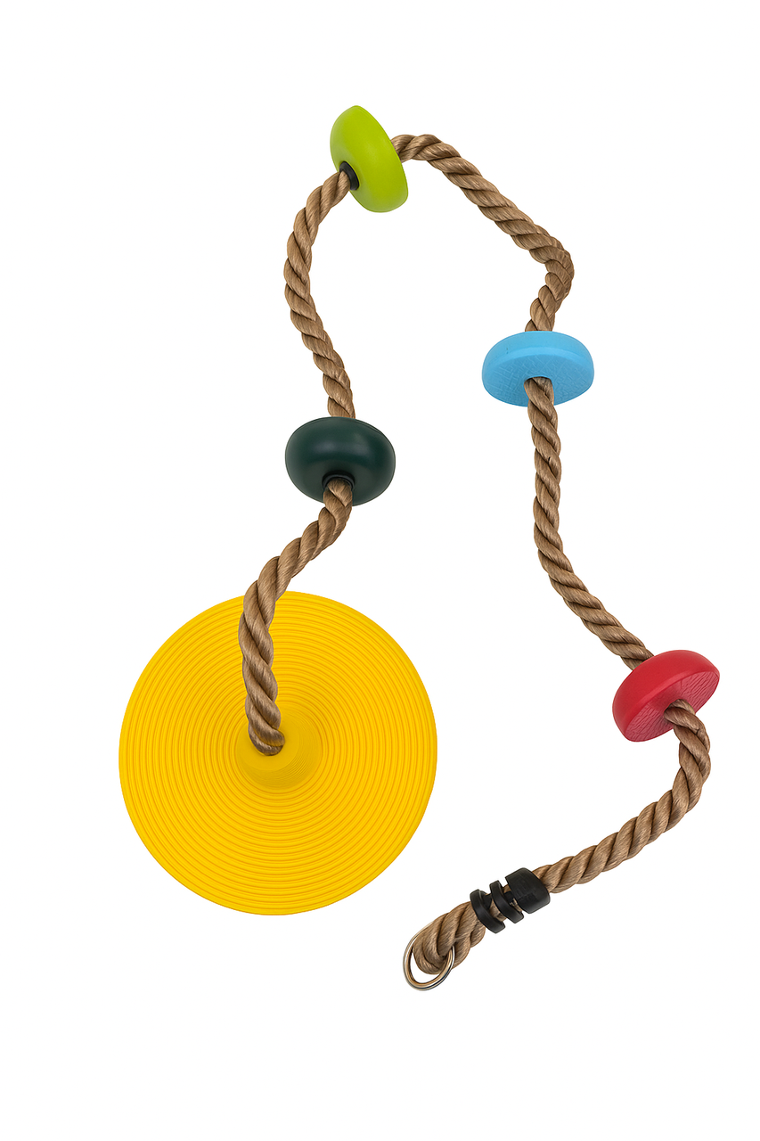 Канат для скалолазания WCG MONKEY с платформами и дисковым сиденьем для детской площадки Желтый (W-327Y1)