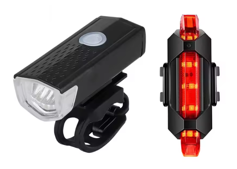 Фара велосипедная передняя и задняя аккумуляторная зарядка от USB 3 режима Black