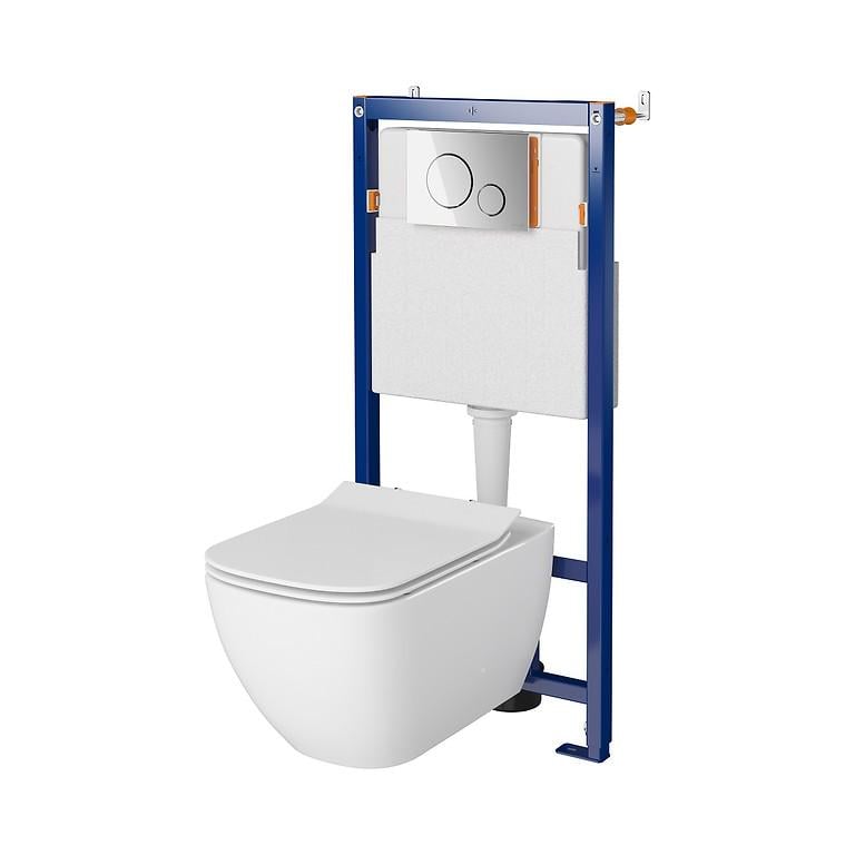 Инсталляционная система Cersanit CET В604TECH LINE OPTI VIRGO CLEAN ON сиденье дюропласт лифт кнопка OPTI В2 Хром глянцевый (000026281)