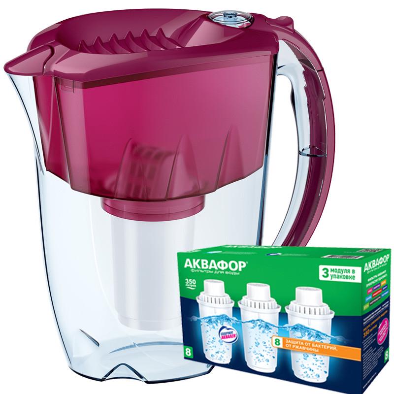 Фильтр-кувшин Аквафор Престиж три модуля B8 Виншневый (1818073563)