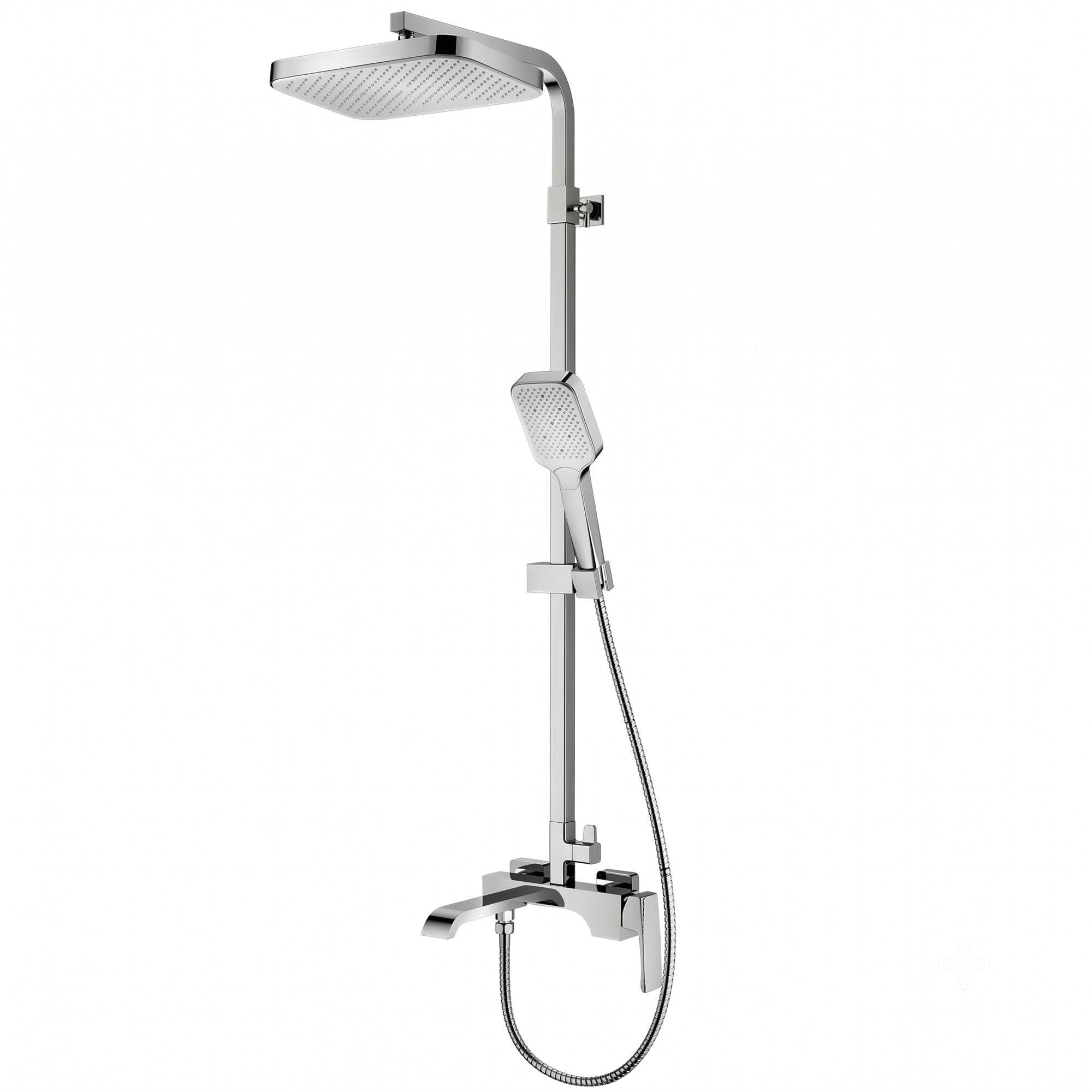 Душевая система KOER KB-56037-01 с регулировкой высоты латунь Хром глянцевый (37521592)