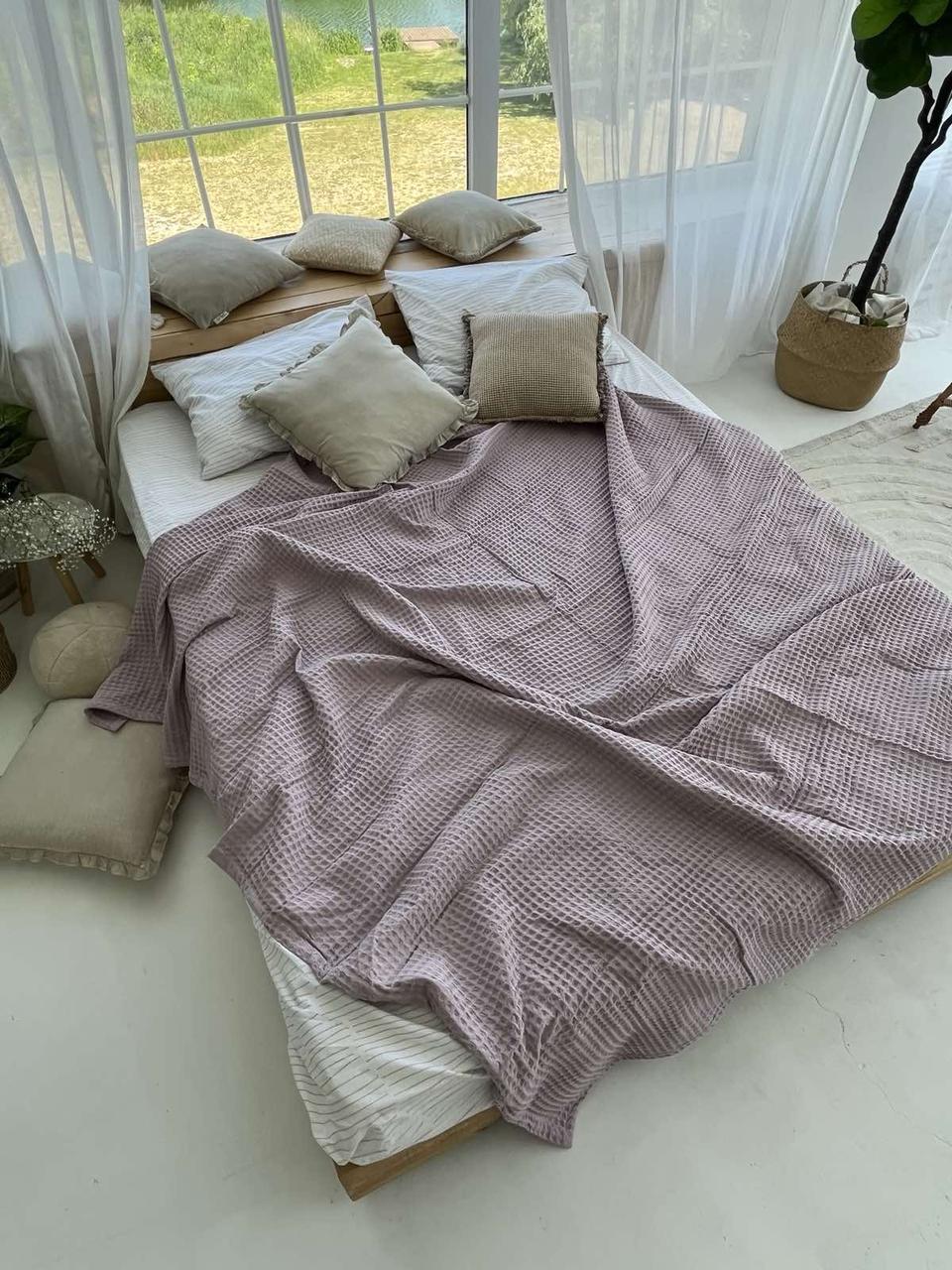 Покривало ZEINTEX Greece бавовняне вафельне 230х260 см Темно-ліловий (18094154) - фото 4 Покривало ZEINTEX Greece бавовняне вафельне 230х260 см Темно-ліловий (18094154) - фото 4