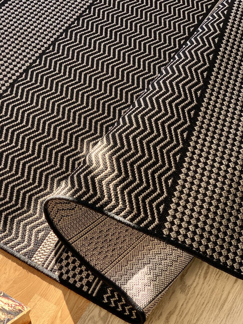 Килим безворсовий абстрактний 80х150 см Сірий (10271-0151) - фото 3 Килим безворсовий абстрактний 80х150 см Сірий (10271-0151) - фото 3