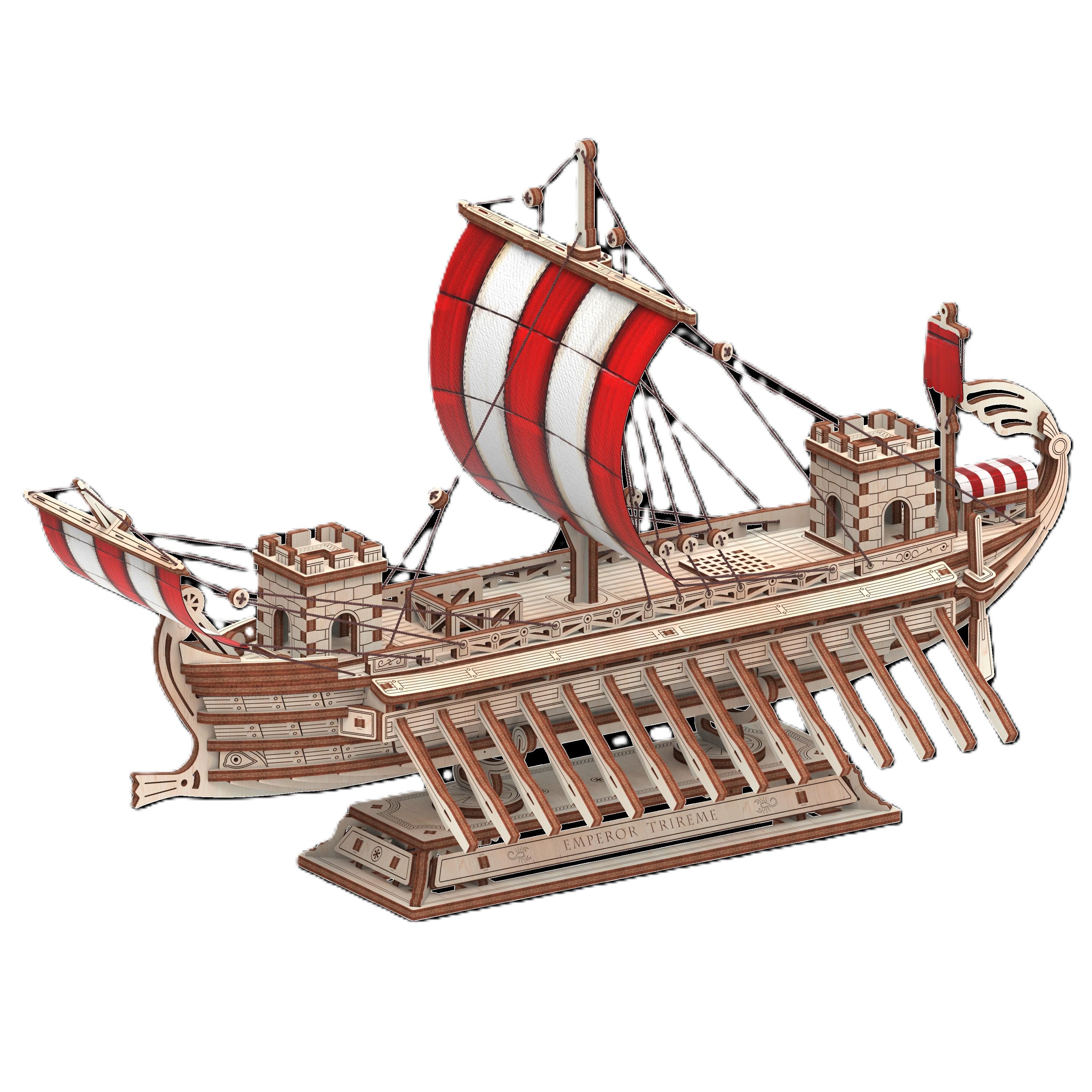 Конструктор дерев'яний Mr Playwood Корабель Імператорська трієра Чорний Скорпіон (10112) - фото 4 Конструктор дерев'яний Mr Playwood Корабель Імператорська трієра Чорний Скорпіон (10112) - фото 4