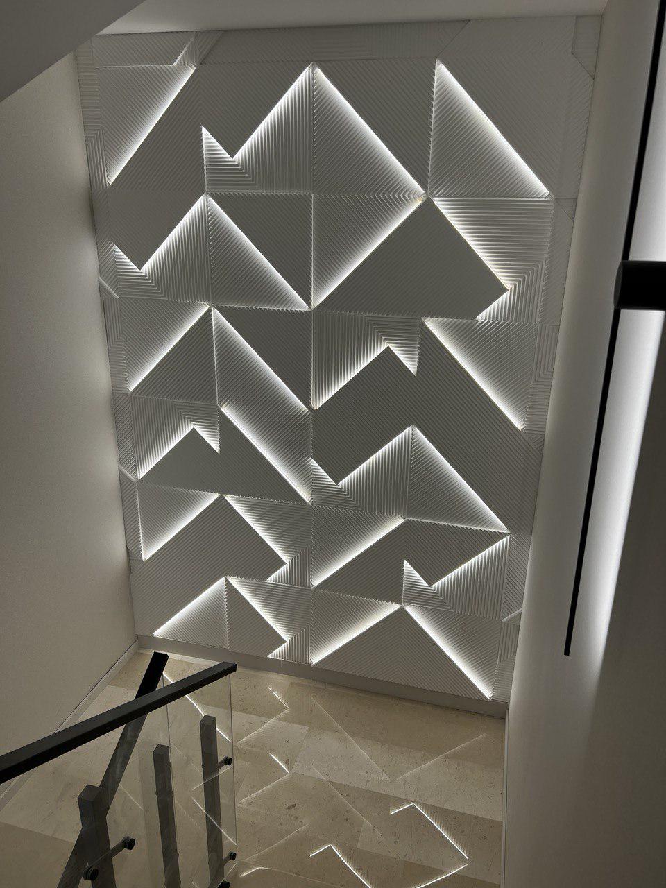 3D панель гипсовая Prestige Line Led 500х500х28 мм - фото 2 3D панель гипсовая Prestige Line Led 500х500х28 мм - фото 2