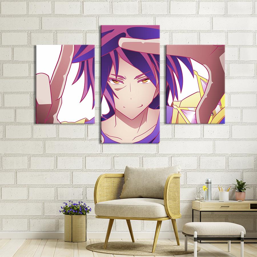 Картина на холсте триптих Персонаж из аниме Сора 66x40 см (1429-32)