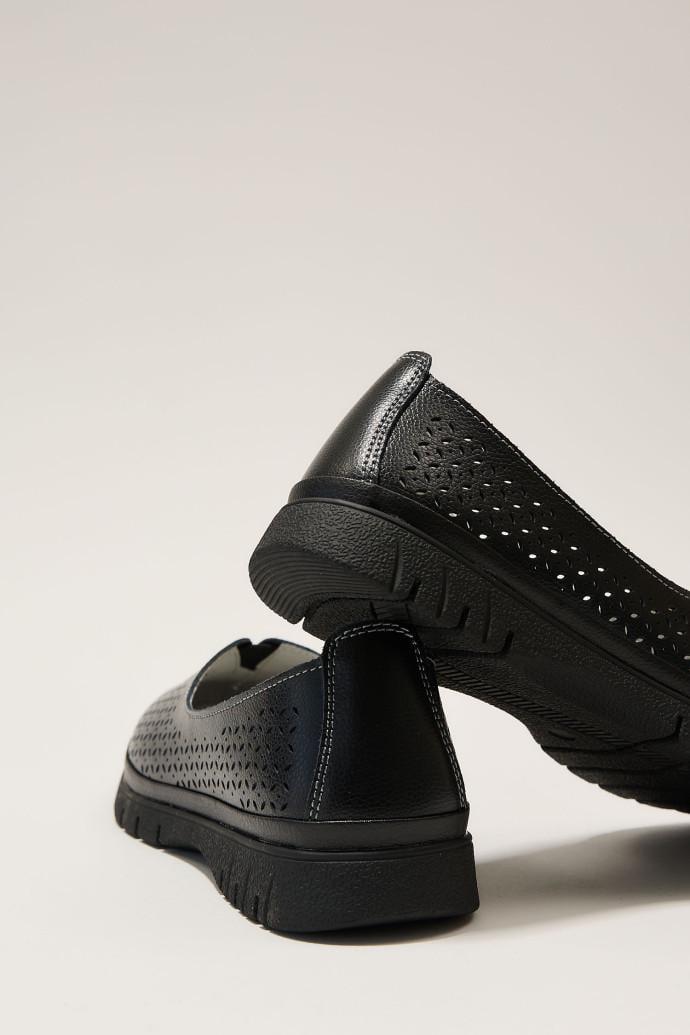 Мокасины женские ALLSY кожаные р. 39 Черный (195167) - фото 5