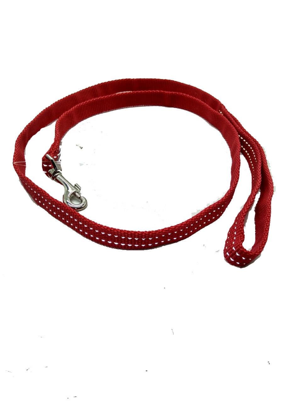 Поводок для собак Неон со светоотражающим эффектом 2 м Красный (ф853)
