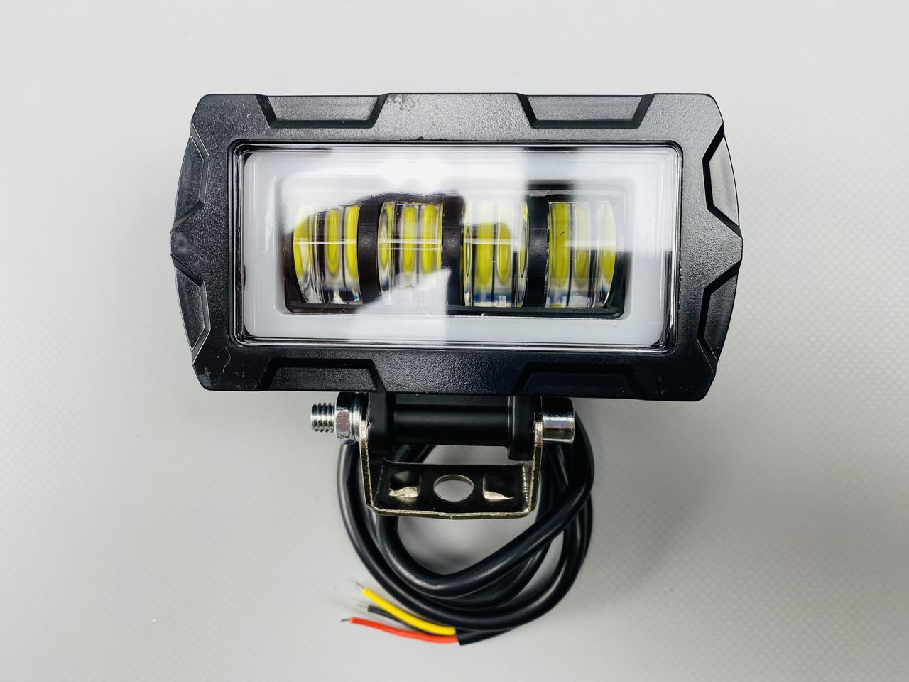 Фара LED прямоугольная 6 Led диодов 3D линза 9-32V 6000К IP67 противотуманная