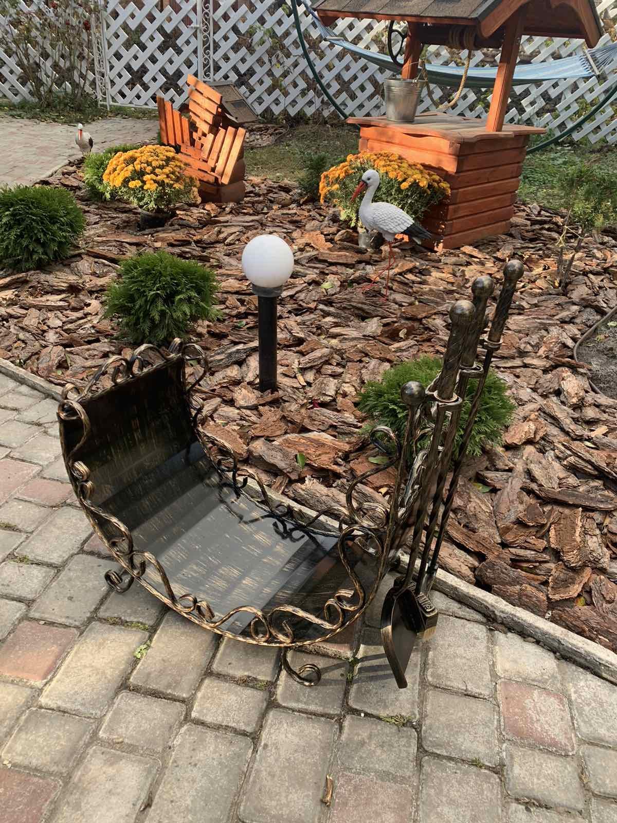 Набор для камина кованый с дровницей 70х38 см (Vi_00112) - фото 3