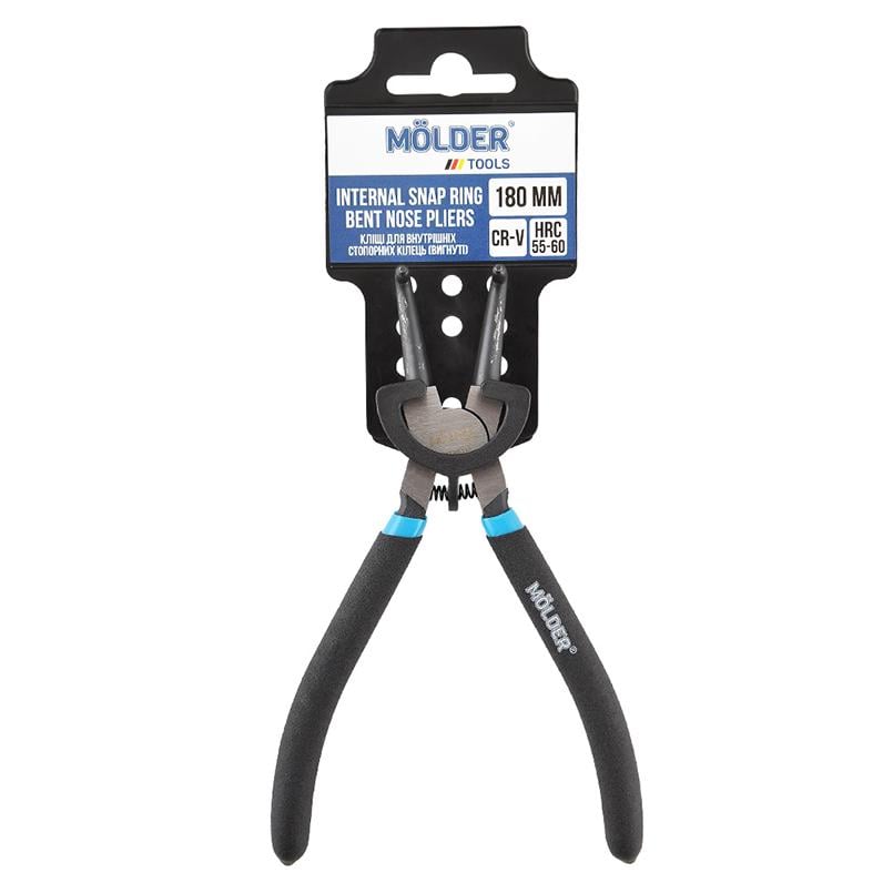 Клещи Molder для внутренних стопорных колец, изогнутые Cr-V 180мм