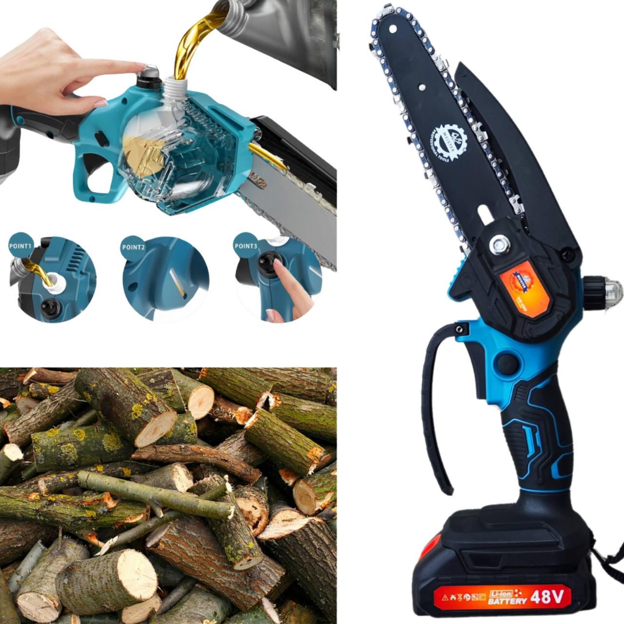 Пила ланцюгова міні акумуляторна Meister MS-030 6" з автоматичним мастилом ланцюга в кейсі (377955) - фото 4