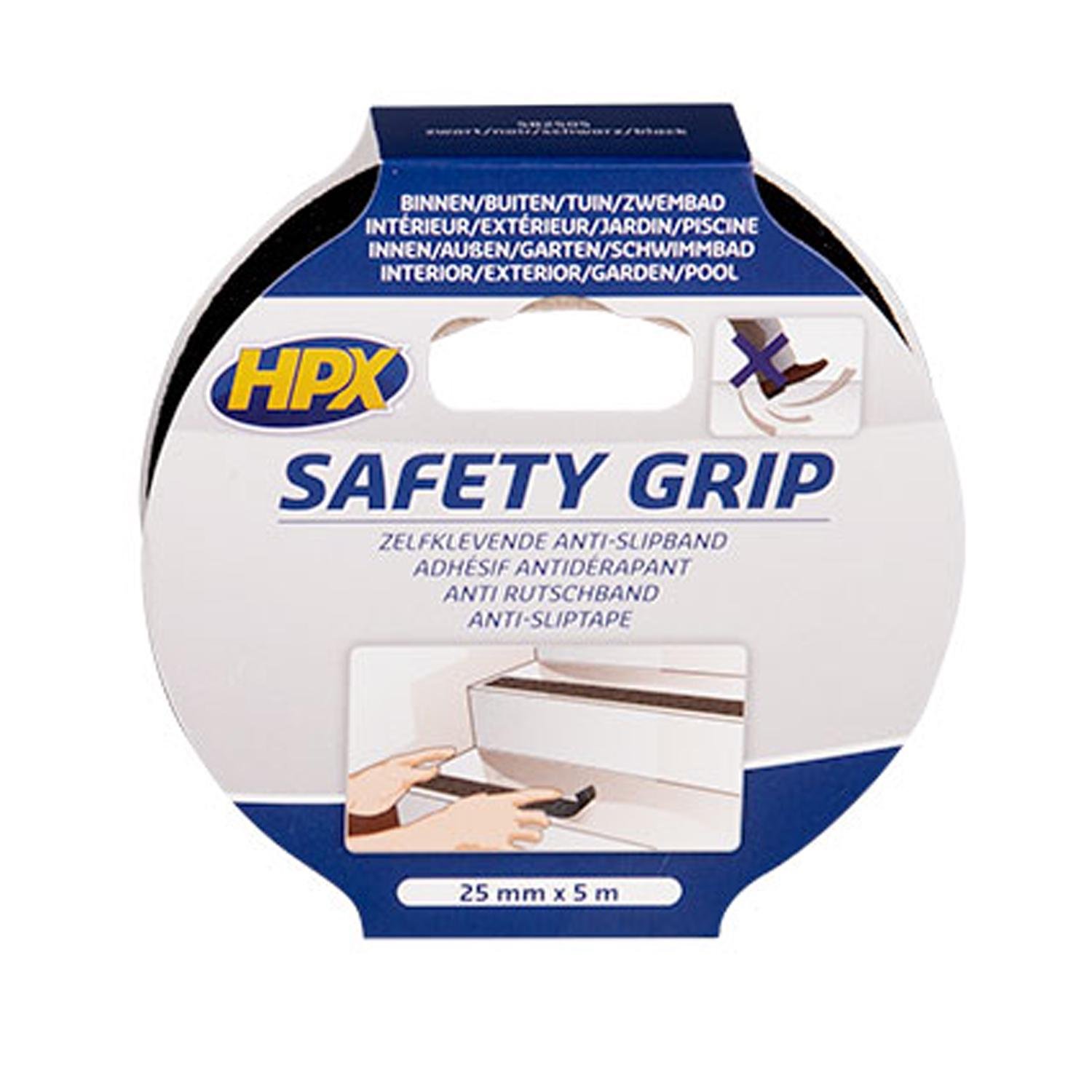 Лента антискользящая HPX SB2505S 25x0,8 мм 5 м ПВХ/акрил Черный (INRUC0040625005020)