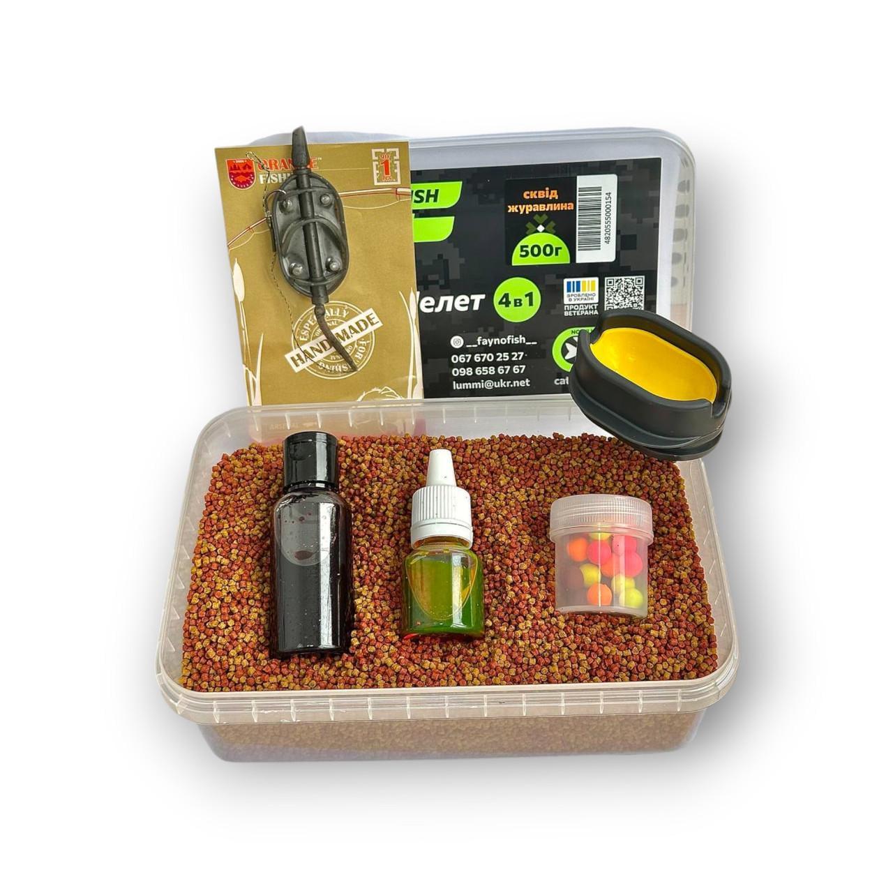 Методный пеллетс метод микс Fayno Fish кальмар-клюква 6в1 500 г (2917572023)