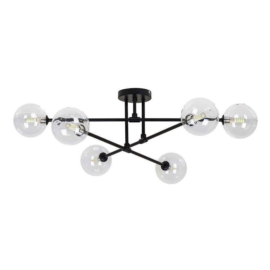 Люстра молекула потолочная Levistella 752X100F-6 BK/CL Прозрачный/Черный