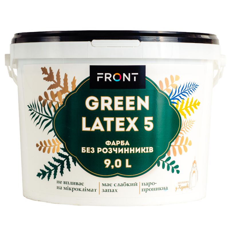 Краска акриловая фасадная GREENLATEX водоэмульсионная 9 л Белый матовый (139854)