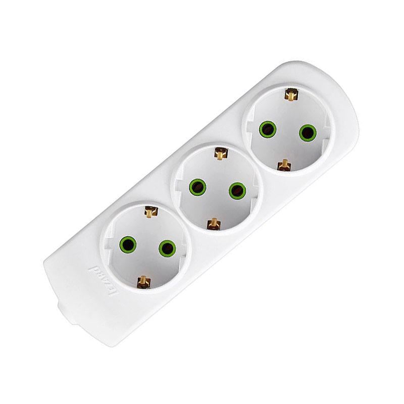 Колодка тримісна Lezard Letitia з заземленням Білий (27848845)