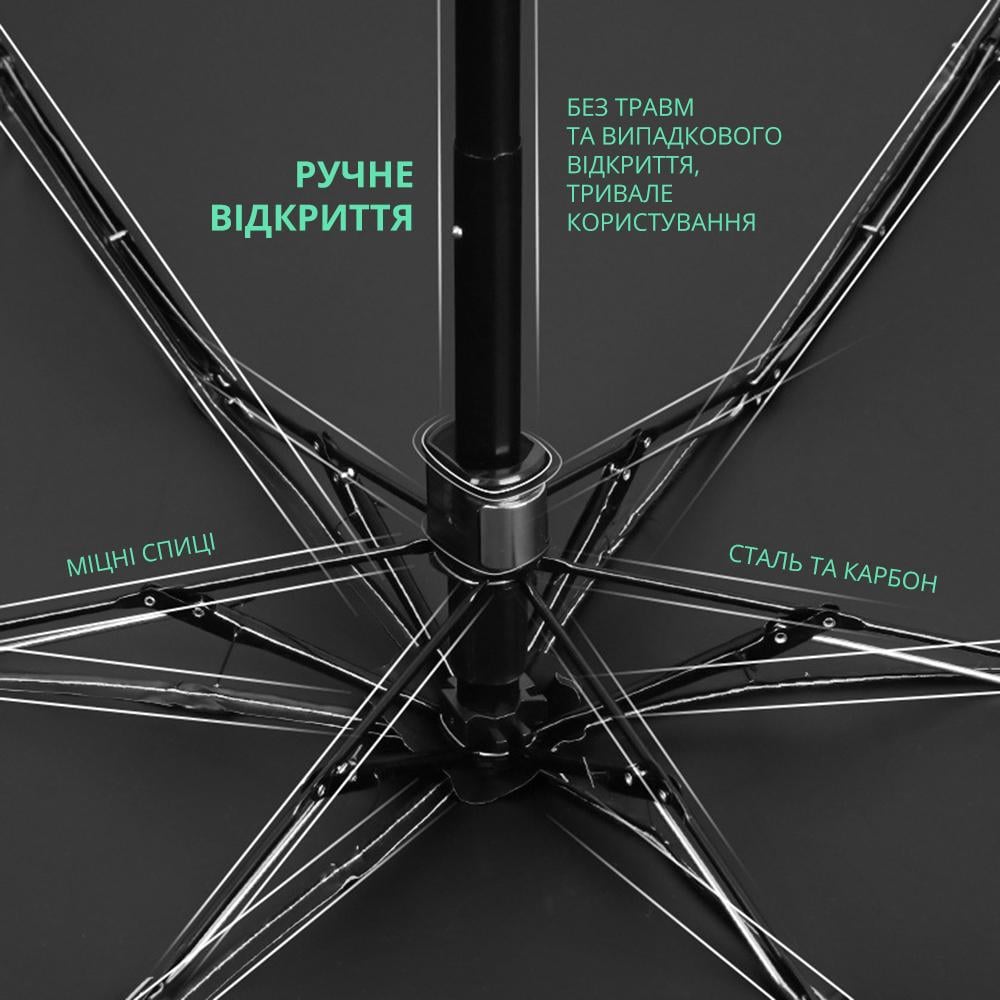 Зонт мини от солнца и дождя складной с жестким футляром Зеленый (PRSGST-T-GRN-0473) - фото 4