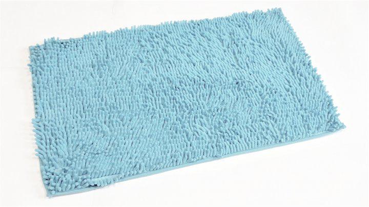 Килимок у ванну антиковзаючий мікрофібра 90х60 см Світло-блакитний