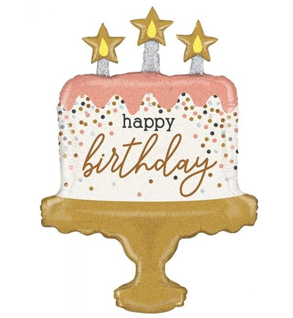 Воздушный шар Тортик 84 см Розово-золотой (11237993) Воздушный шар Тортик 84 см Розово-золотой (11237993)