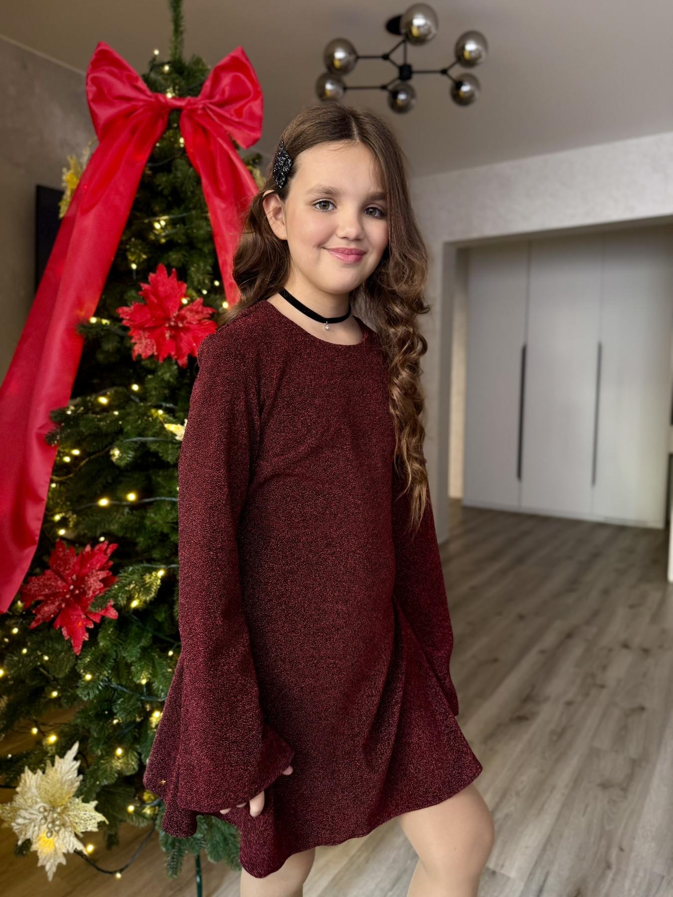 Сукня блискуча підліткова з люрексу IRmAS 1323 158 см Бордовий - фото 8 Сукня блискуча підліткова з люрексу IRmAS 1323 158 см Бордовий - фото 8