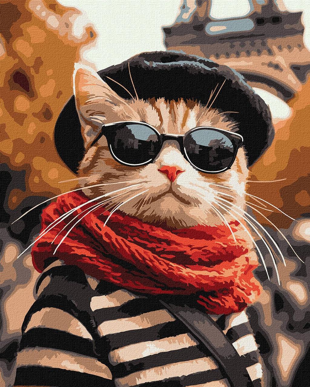 Картина за номерами Ideyka Пухнастик у Парижі 40х50 см (2824809626)