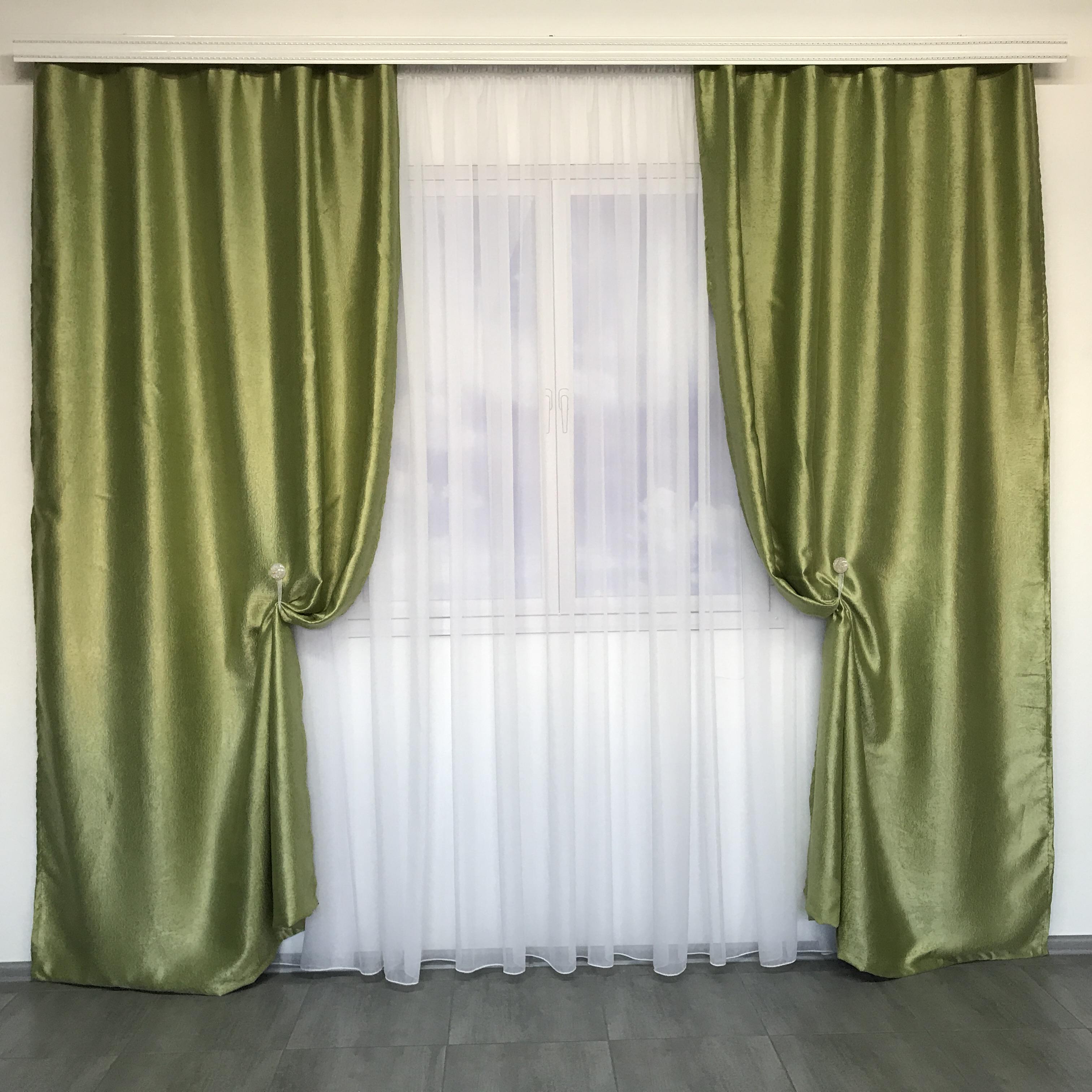 Комплект штор ALBO Блекаут софт 150x270 см 2 шт. Салатовий (SH-250-04)