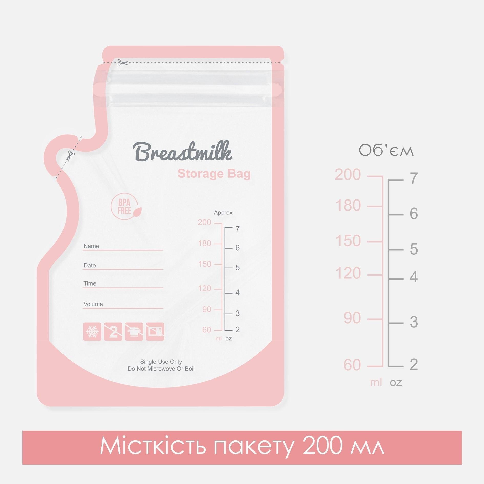 Пакеты для хранения грудного молока Swan Baby многоразовые для заморозки сцеживания 200 мл 30 шт. Розовый - фото 9