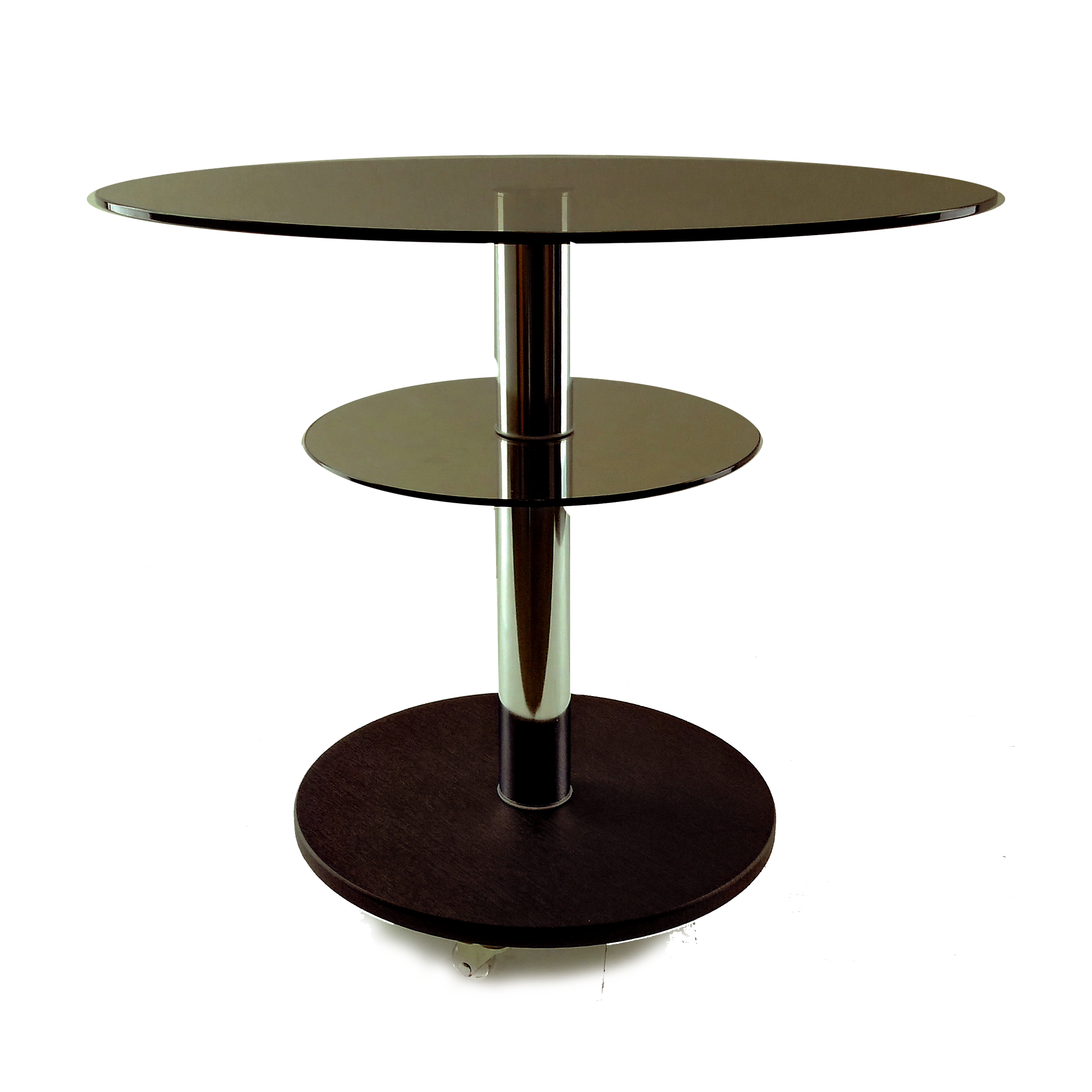 Стол журнальный стеклянный Commus Bravo Light 425 O bronza-venge-chr60 Темно-коричневый (422810185)