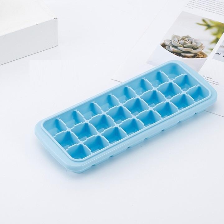 Форма для льоду силіконова з кришкою Кубики 24 комірки Блакитний (Е051484) - фото 9
