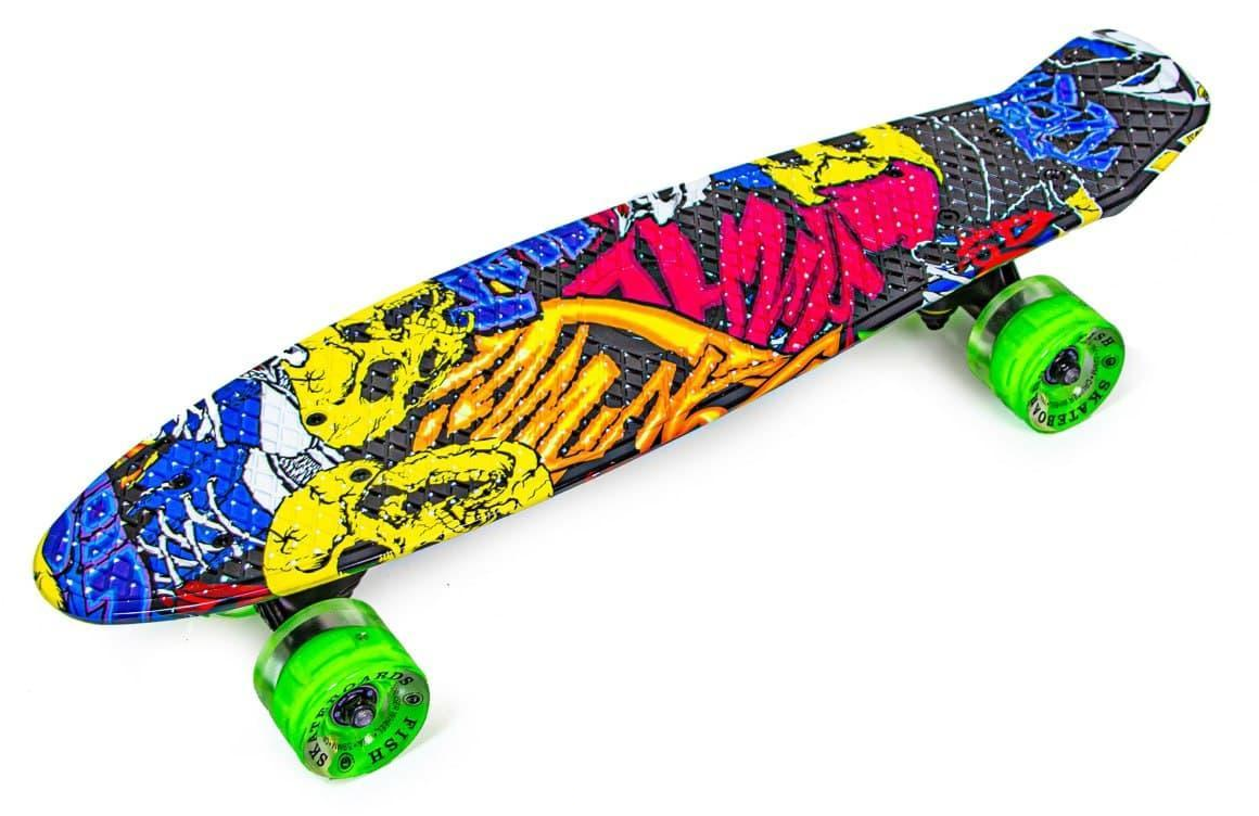 Пенниборд Fish Joker светящиеся колеса (2172033386) - фото 1 Пенниборд Fish Joker светящиеся колеса (2172033386) - фото 1