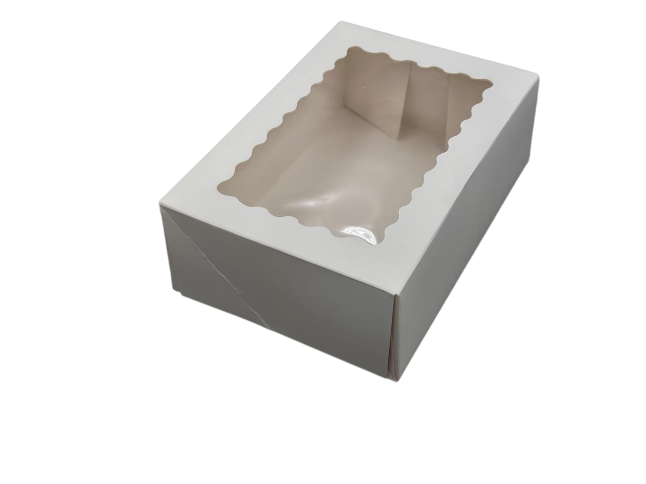 Коробка подарочная со смотровым окошком сборная картонная 22,5х14,5х7 см Белый (OA-122)